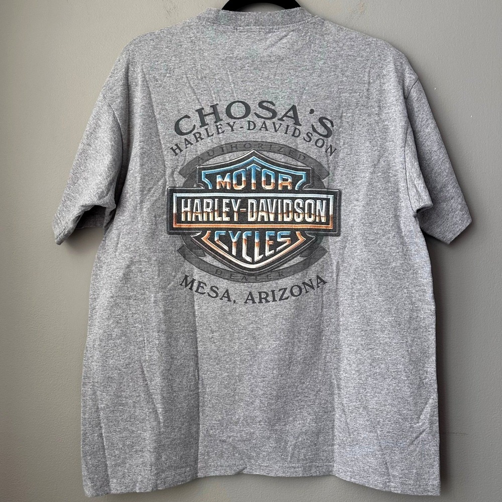 Harley-Davidson‎ 100th Anniversary Henley T-Shirt Gray Large Mesa AZ